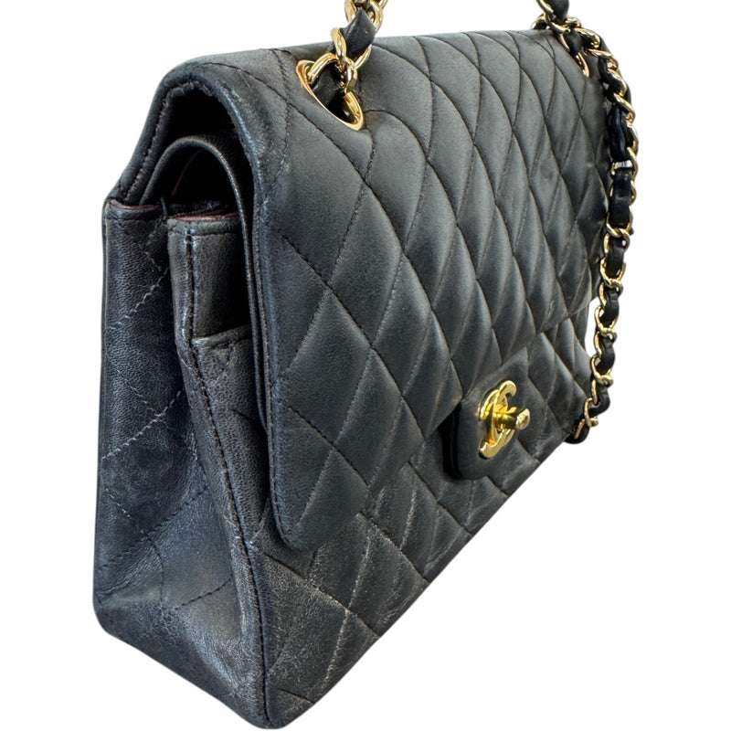 Women's Classic Double Flap Bag Medium Handbag Black