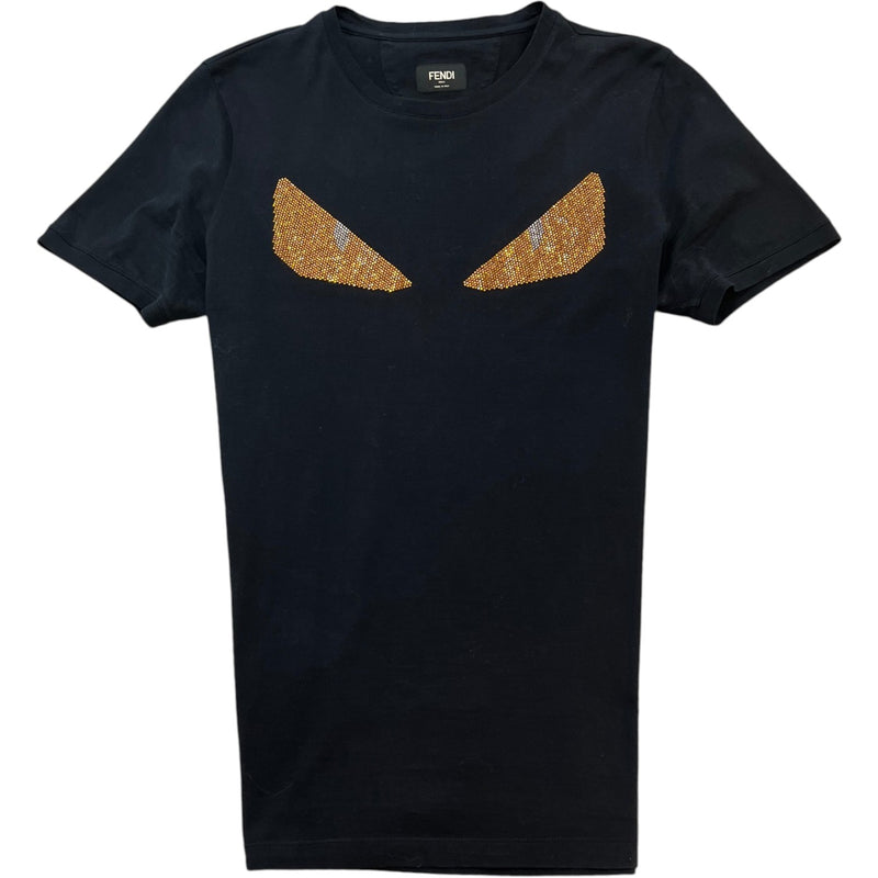 Men's Crystal Monster Eye T-Shirt Black Size IT 44 / UK XS