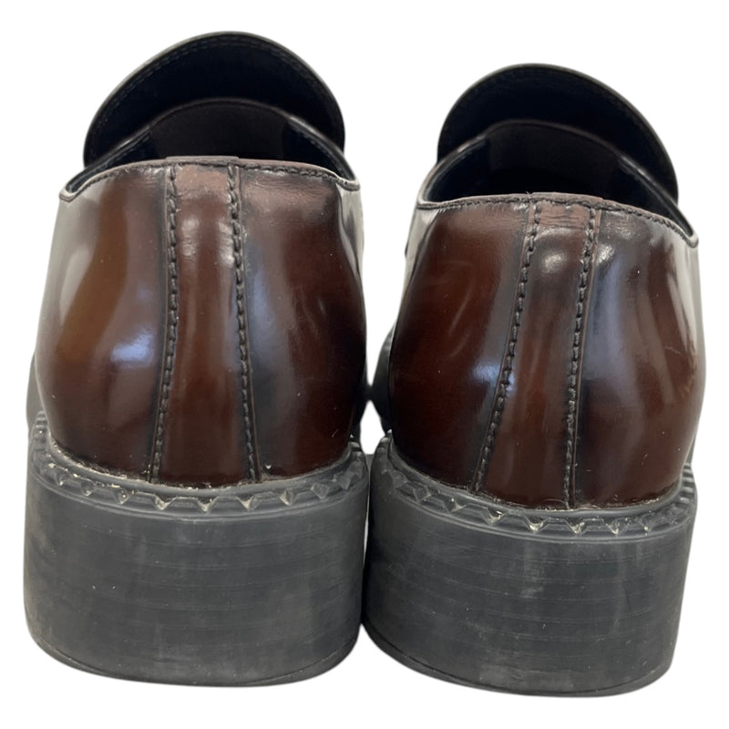 Women's Aged Leather Loafers Brown Size UK 2 / EU 35
