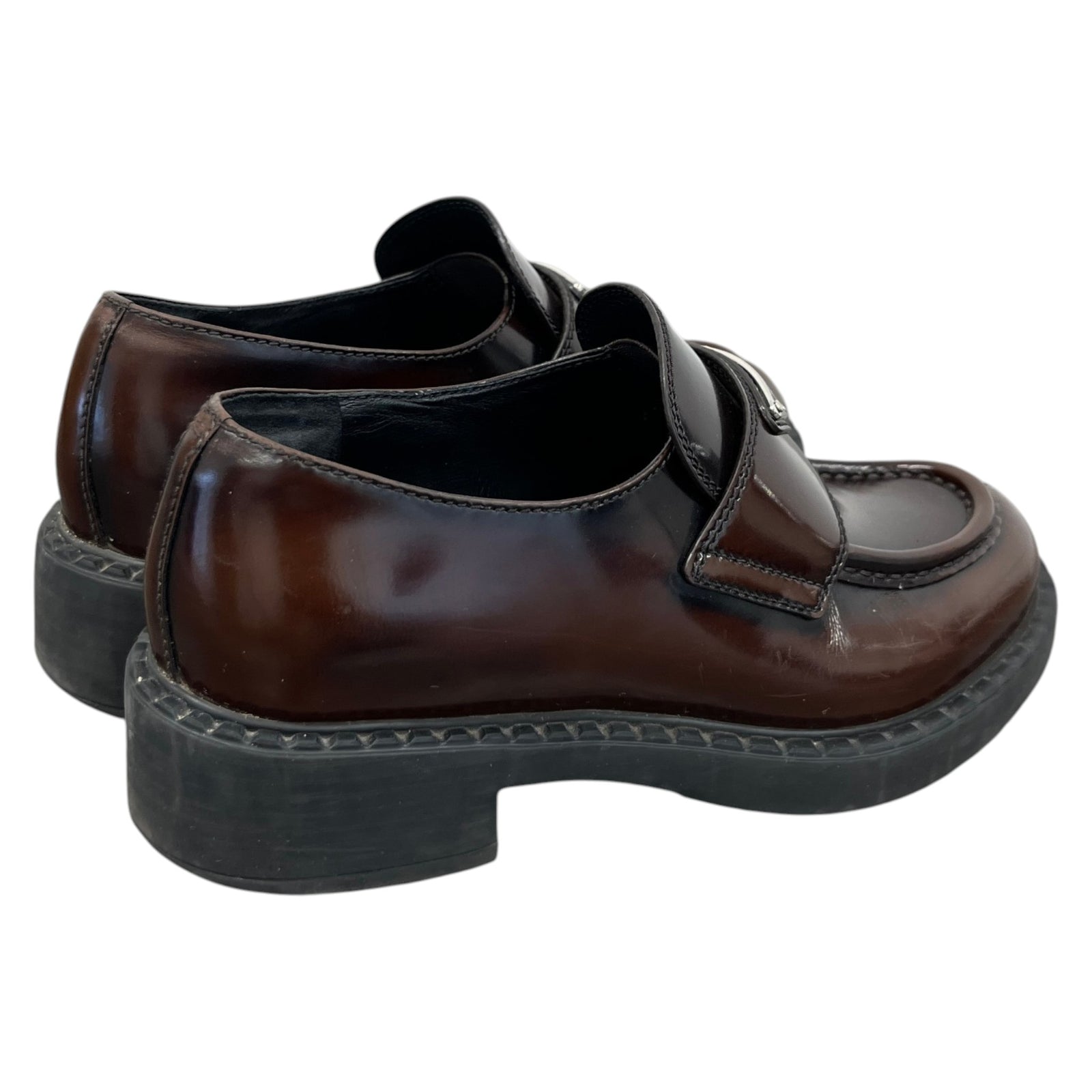 Women's Aged Leather Loafers Brown Size UK 2 / EU 35 - Photo 8