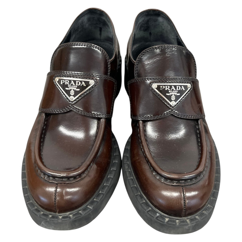 Women's Aged Leather Loafers Brown Size UK 2 / EU 35