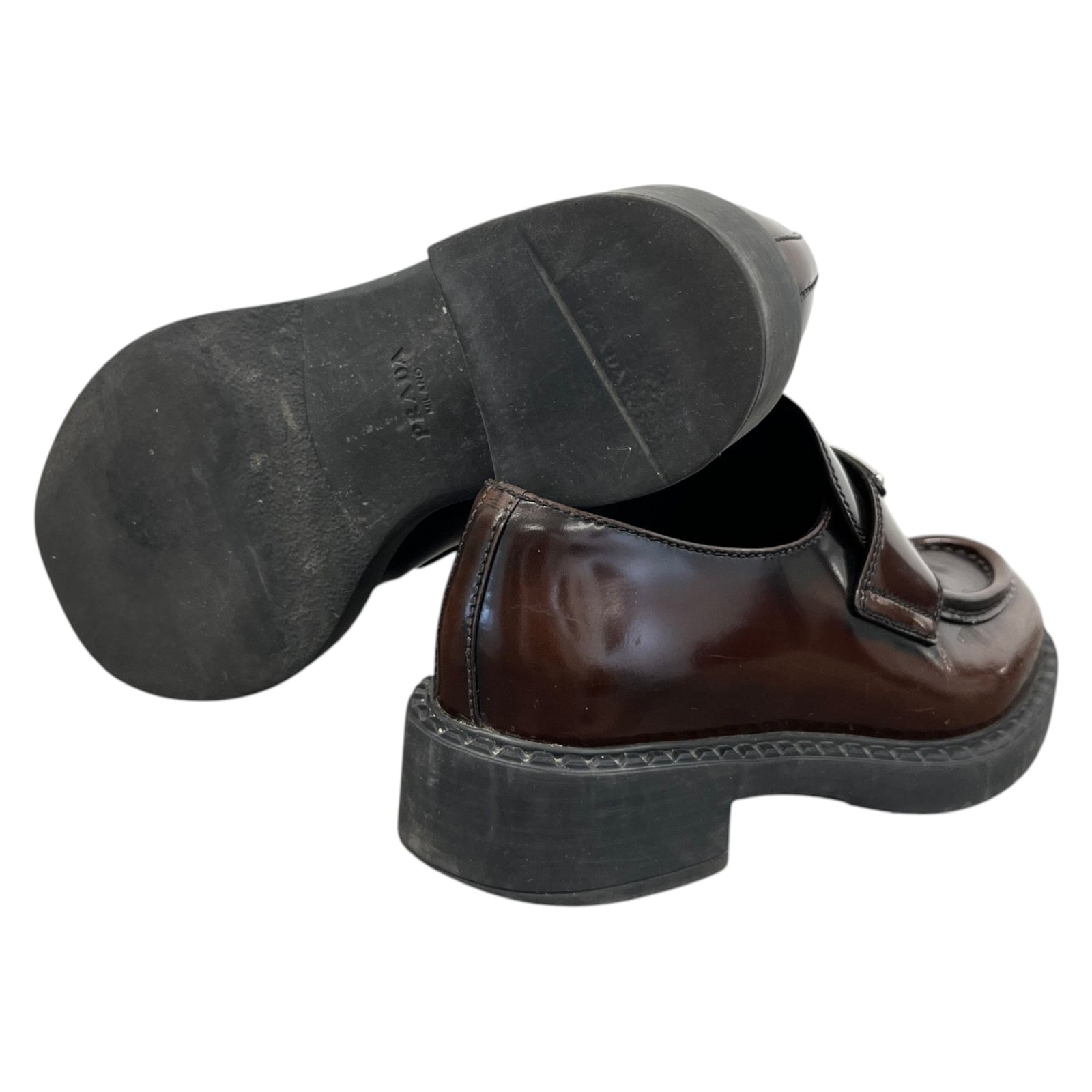 Women's Aged Leather Loafers Brown Size UK 2 / EU 35 - Photo 10
