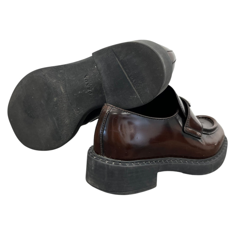 Women's Aged Leather Loafers Brown Size UK 2 / EU 35