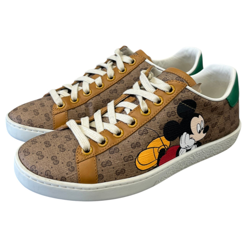 Women's GG Supreme Mickey Mouse Low Trainers Beige Size UK 2 / EU 35