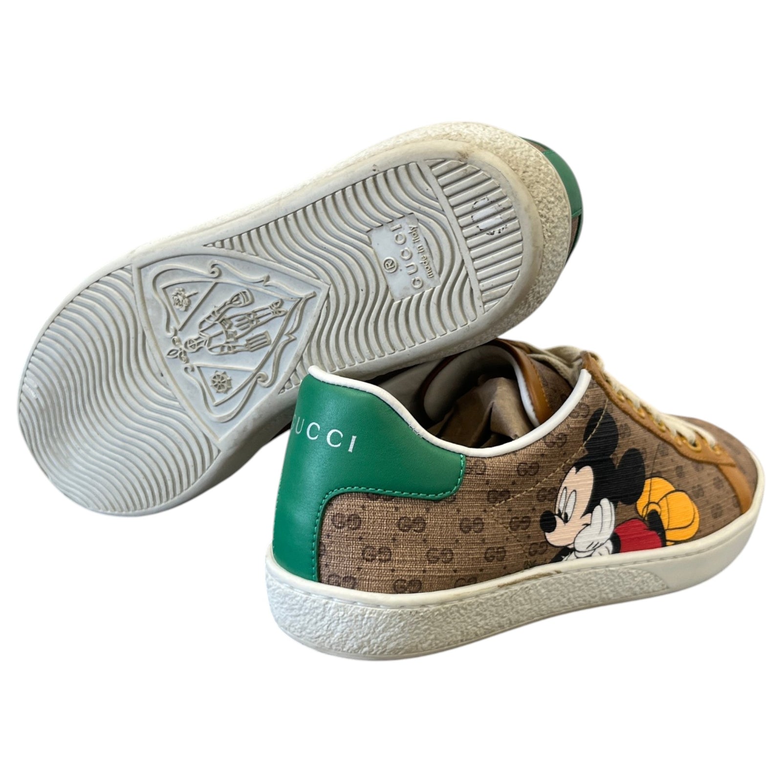 Women's GG Supreme Mickey Mouse Low Trainers Beige Size UK 2 / EU 35 - Photo 10