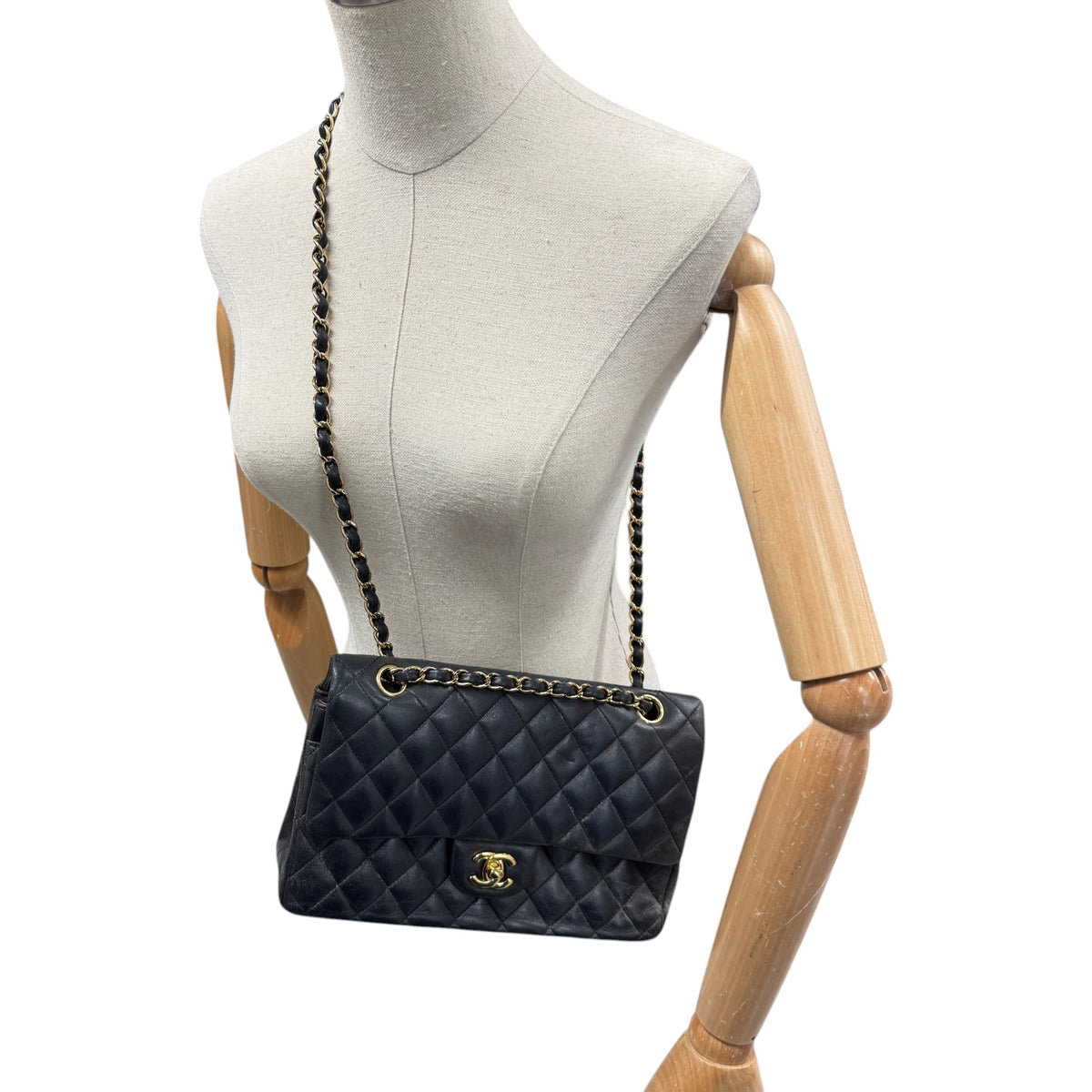 Women's Classic Double Flap Bag Medium Handbag Black - Photo 2