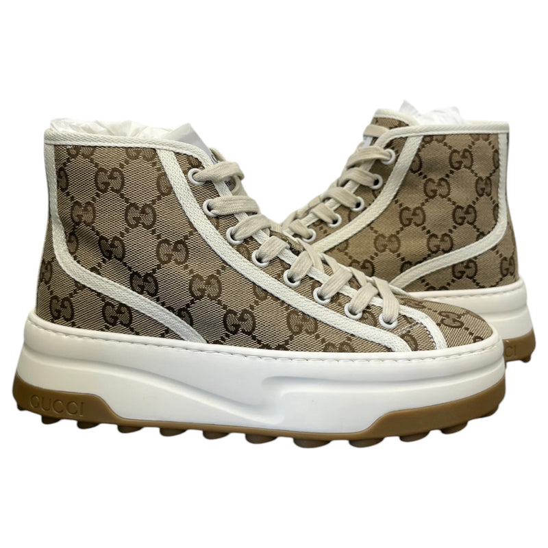 Women's GG Supreme Platform High Trainers Beige Size UK 2.5 / EU 35.5