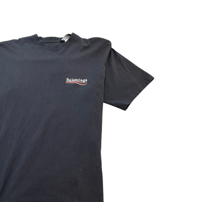 Men's Political Campaign Embroidered T-Shirt Grey Size S