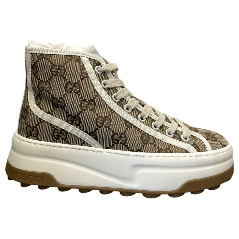 Women's GG Supreme Platform High Trainers Beige Size UK 2.5 / EU 35.5