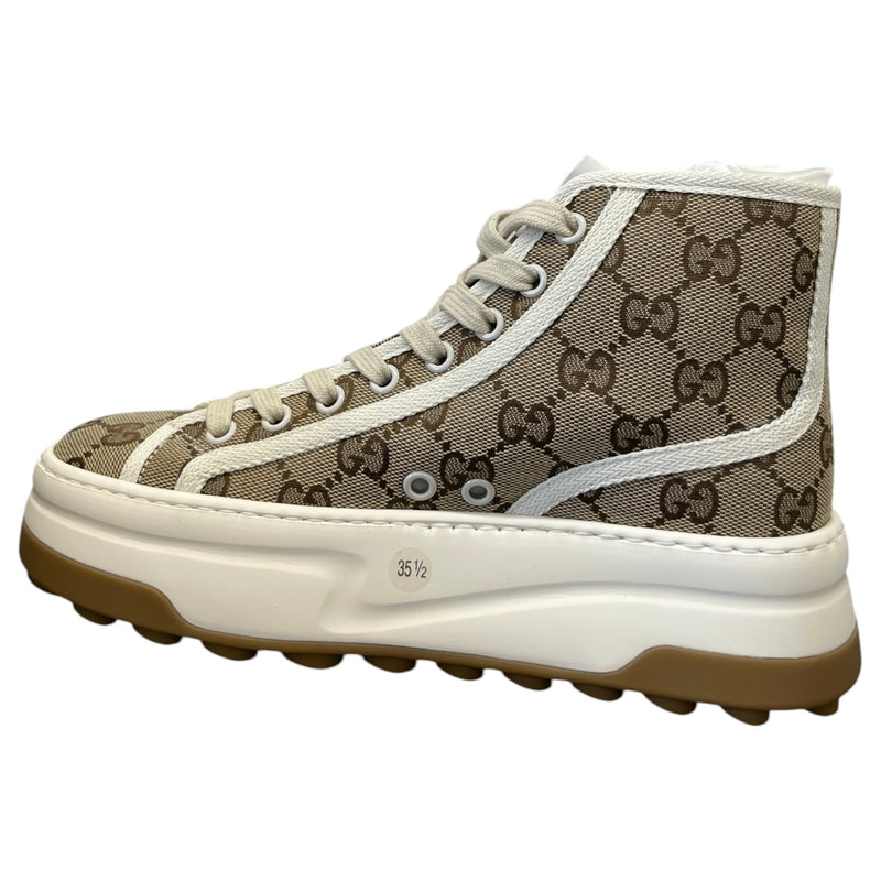 Women's GG Supreme Platform High Trainers Beige Size UK 2.5 / EU 35.5