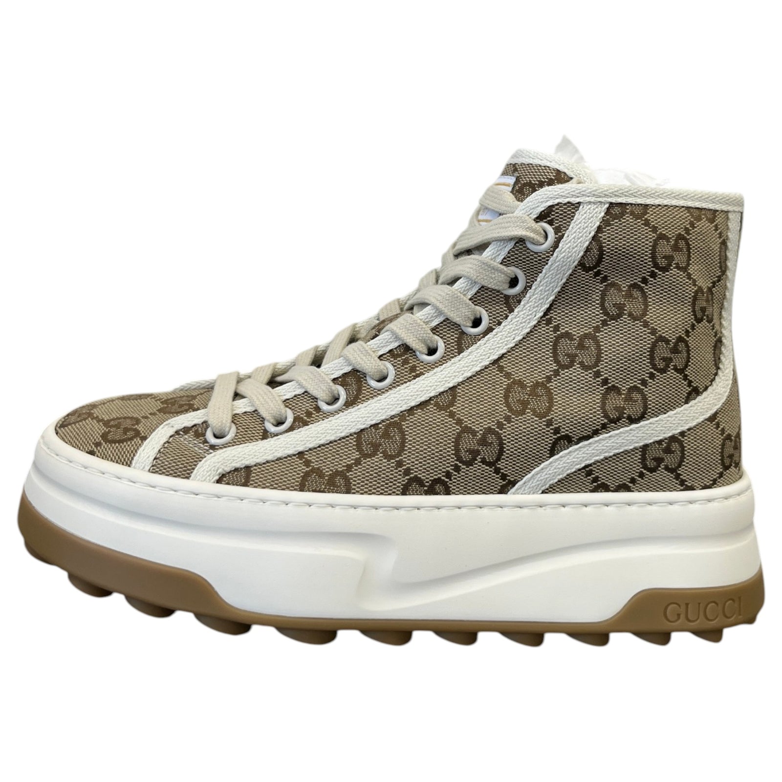 Women's GG Supreme Platform High Trainers Beige Size UK 2.5 / EU 35.5 - Photo 5