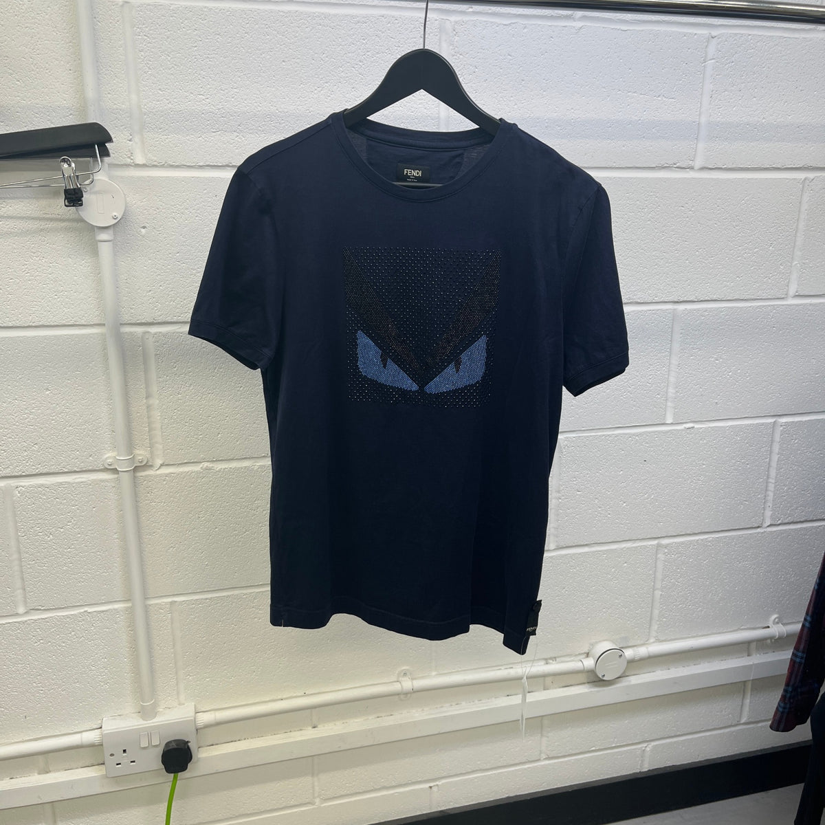 Men's Crystal Monster Eye T-Shirt Navy Size M - Photo 9