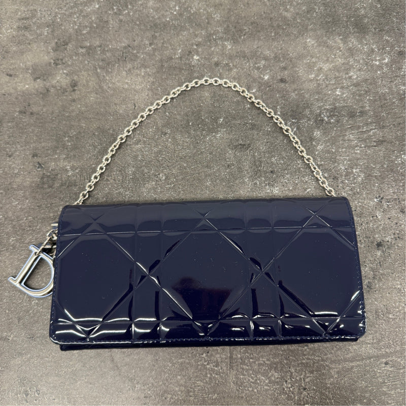 Women's Cannage Wallet On Chain Clutch Navy