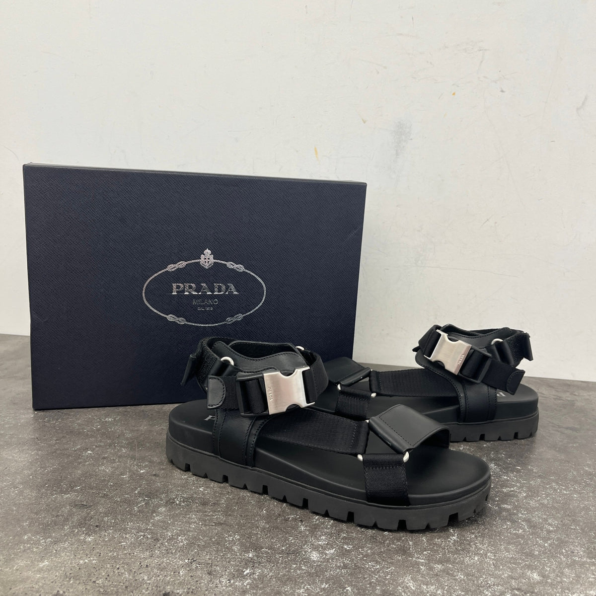 Men's Tape Strap Sandals Black Size UK 8.5 / EU 42.5 - Photo 11