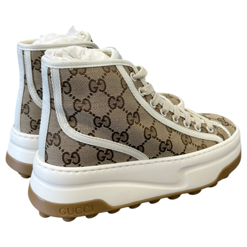 Women's GG Supreme Platform High Trainers Beige Size UK 2.5 / EU 35.5