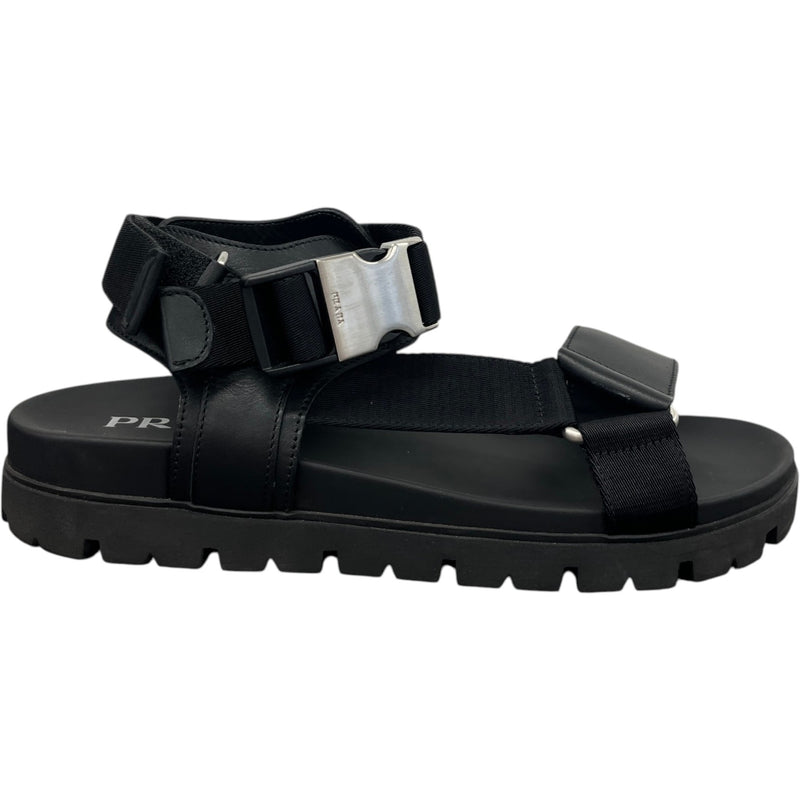 Men's Tape Strap Sandals Black Size UK 8.5 / EU 42.5