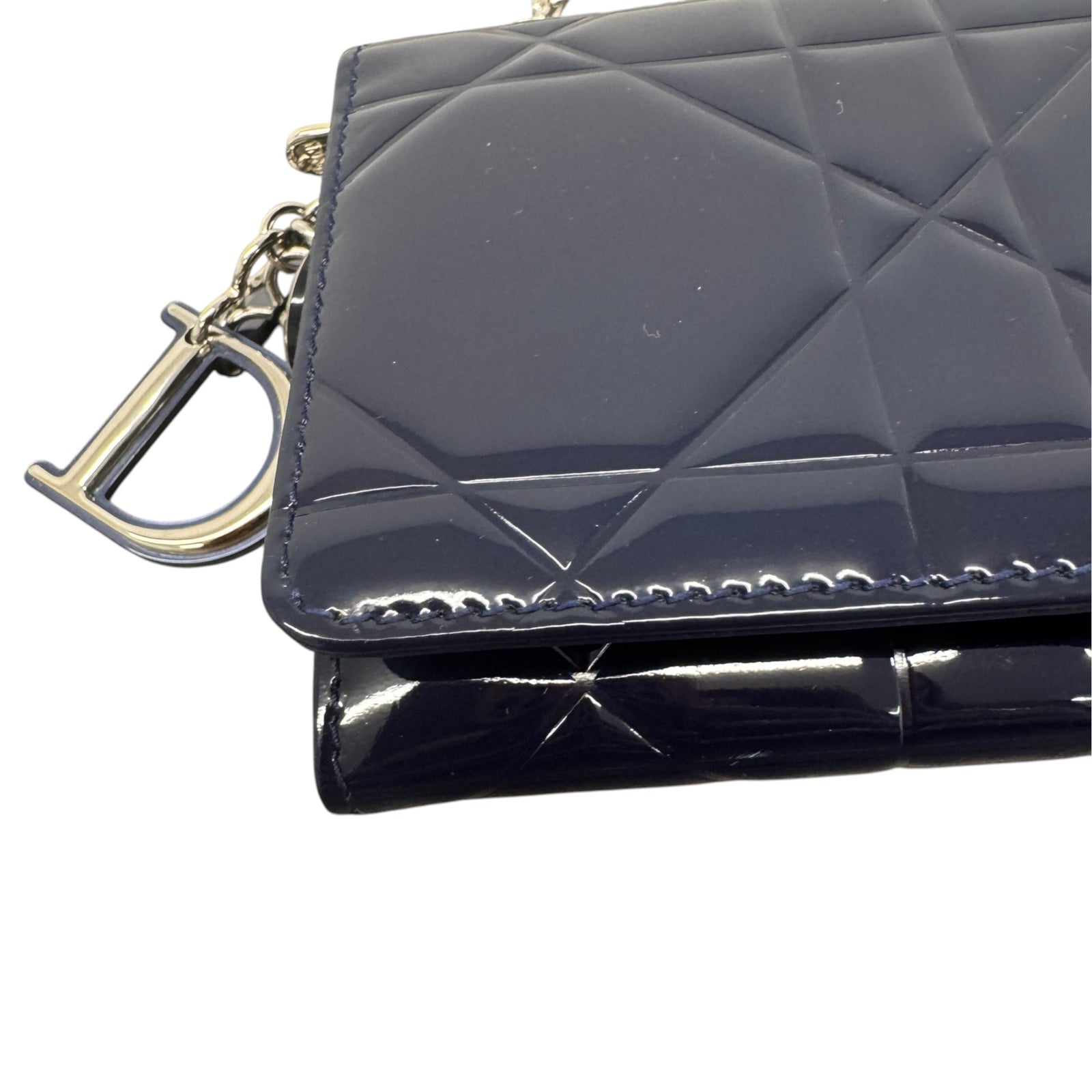 Women's Cannage Wallet On Chain Clutch Navy - Photo 5