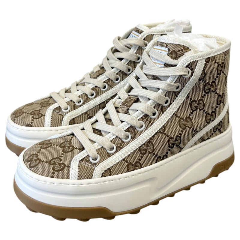 Women's GG Supreme Platform High Trainers Beige Size UK 2.5 / EU 35.5