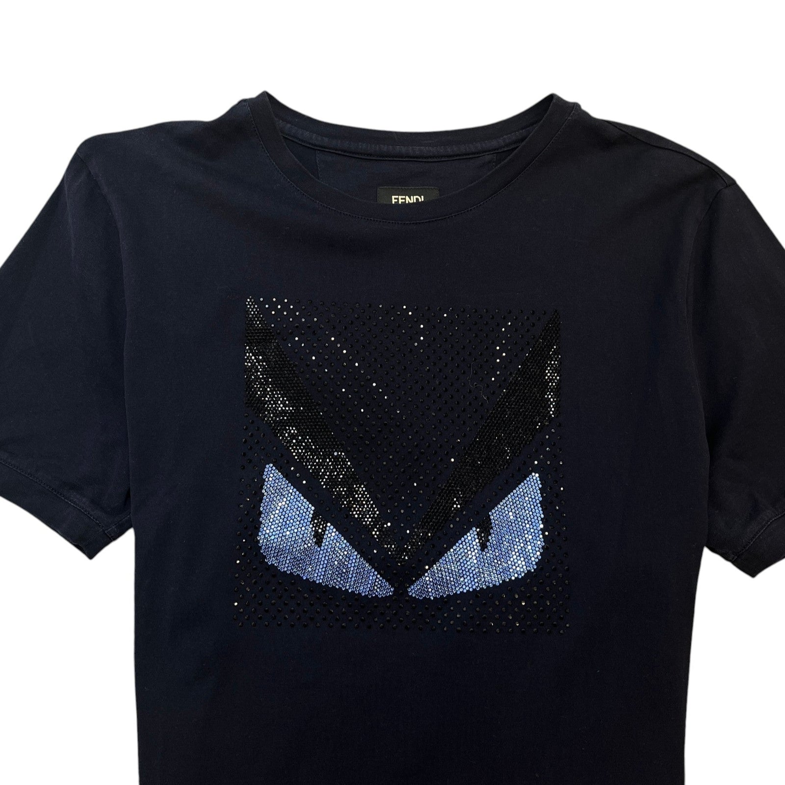 Men's Crystal Monster Eye T-Shirt Navy Size M - Photo 5