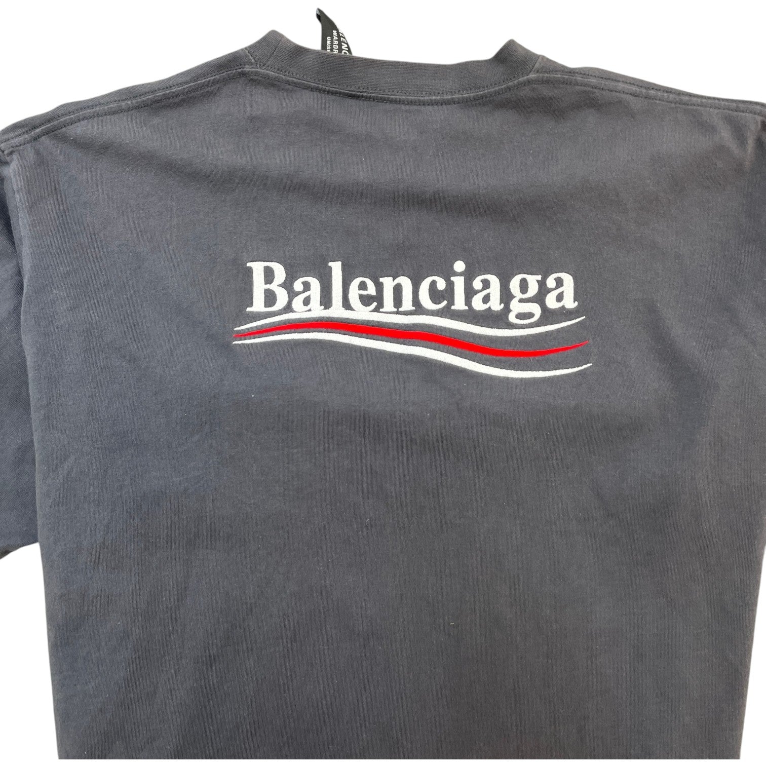 Men's Political Campaign Embroidered T-Shirt Grey Size S - Photo 10