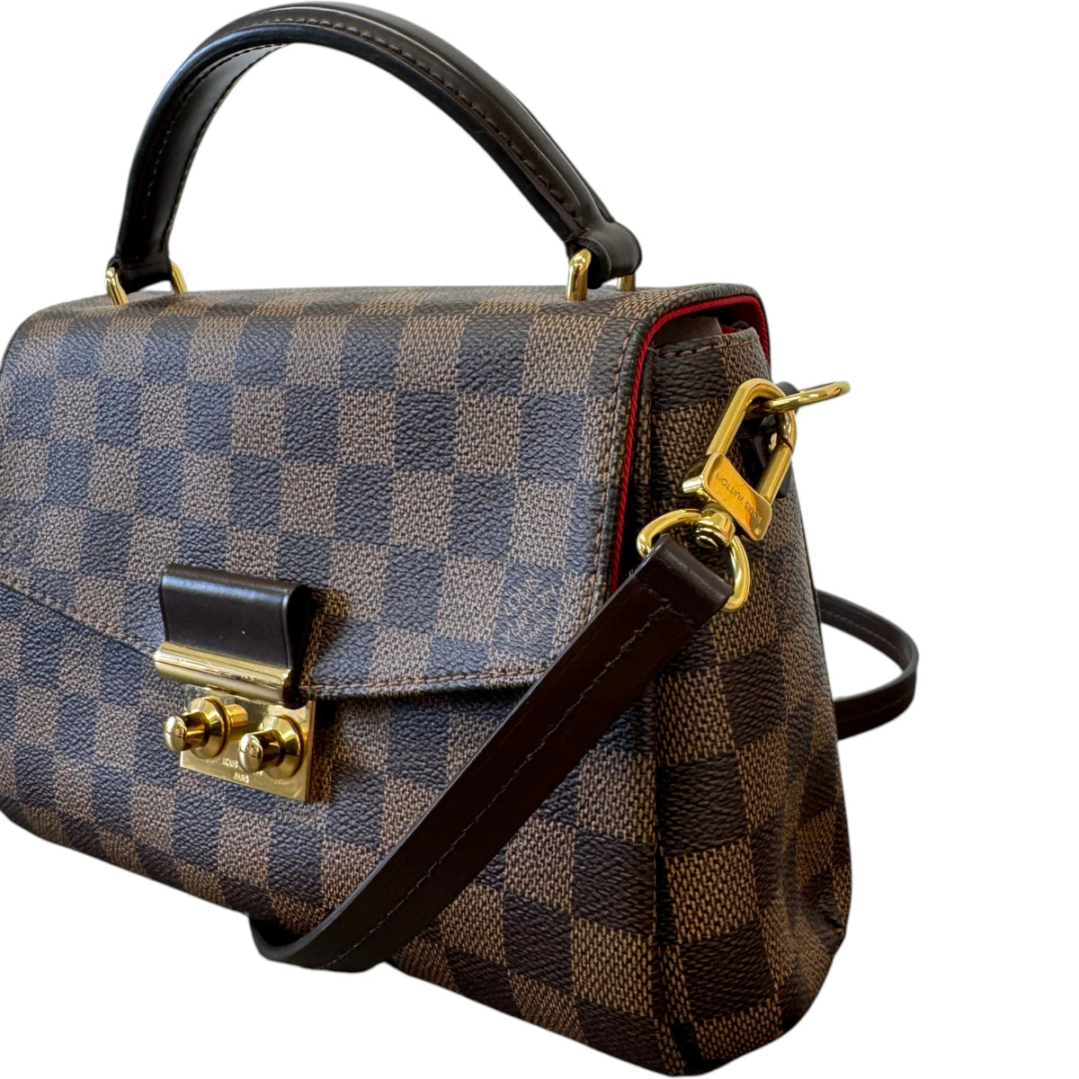 Women's Damier Ebene Croisette Handbag Brown - Photo 4