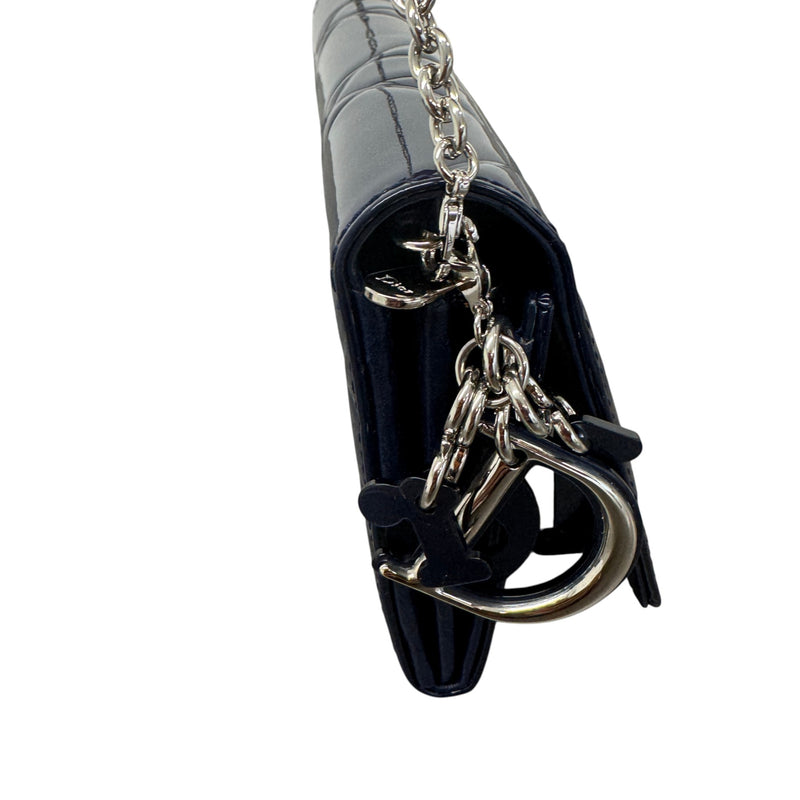 Women's Cannage Wallet On Chain Clutch Navy