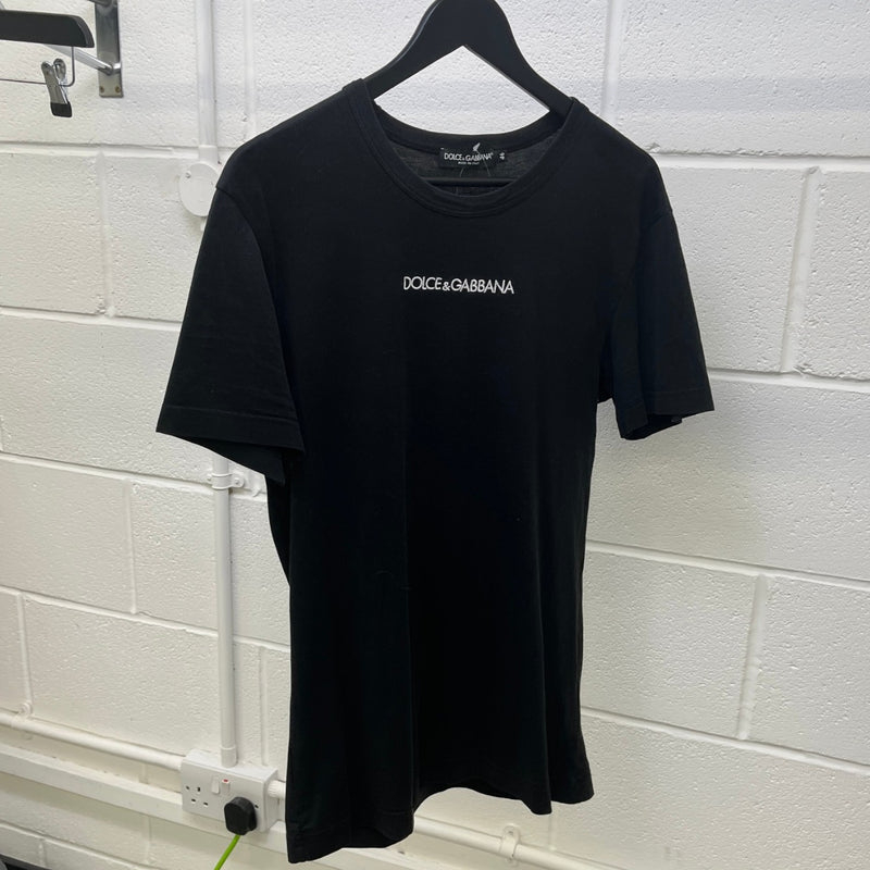 Men's Embroidered Logo T-Shirt Black Size IT 46 / UK S