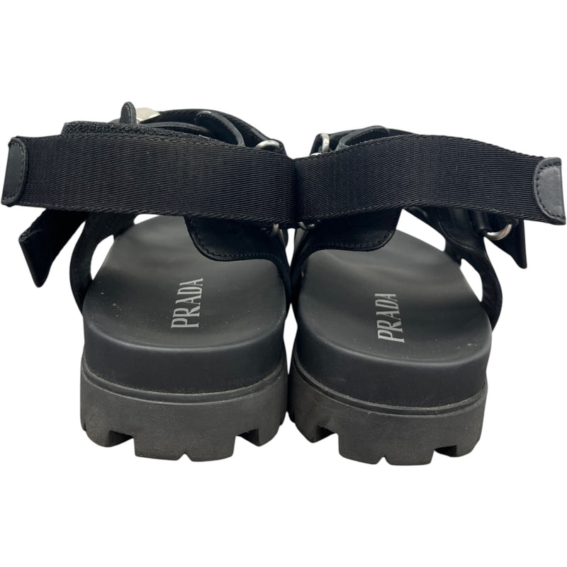 Men's Tape Strap Sandals Black Size UK 8.5 / EU 42.5