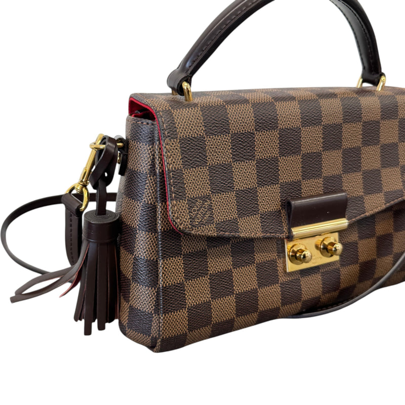 Women's Damier Ebene Croisette Handbag Brown