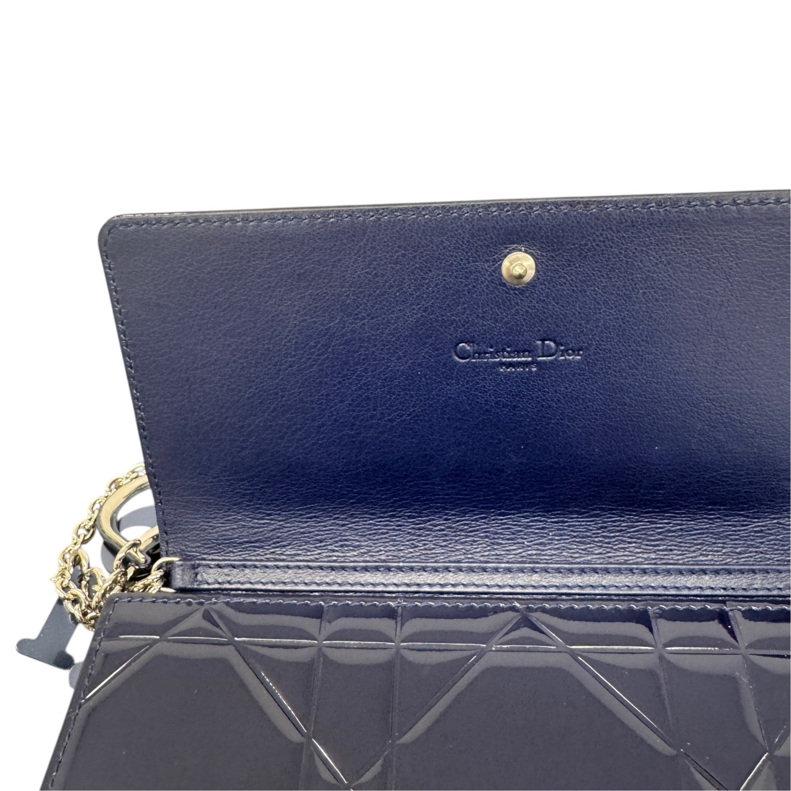 Women's Cannage Wallet On Chain Clutch Navy - Photo 10