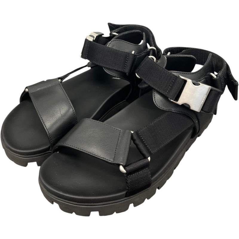 Men's Tape Strap Sandals Black Size UK 8.5 / EU 42.5
