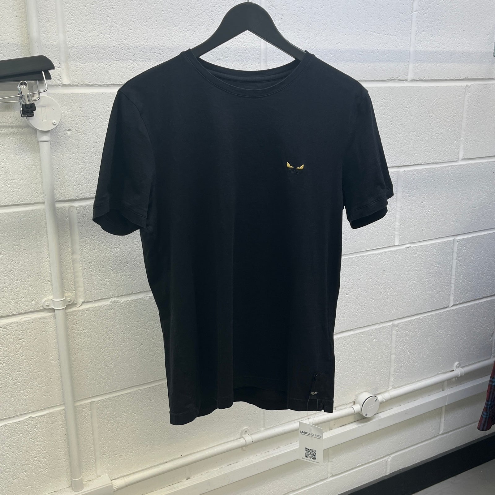Men's Embroidered Monster Eyes T-Shirt Black Size M - Photo 8
