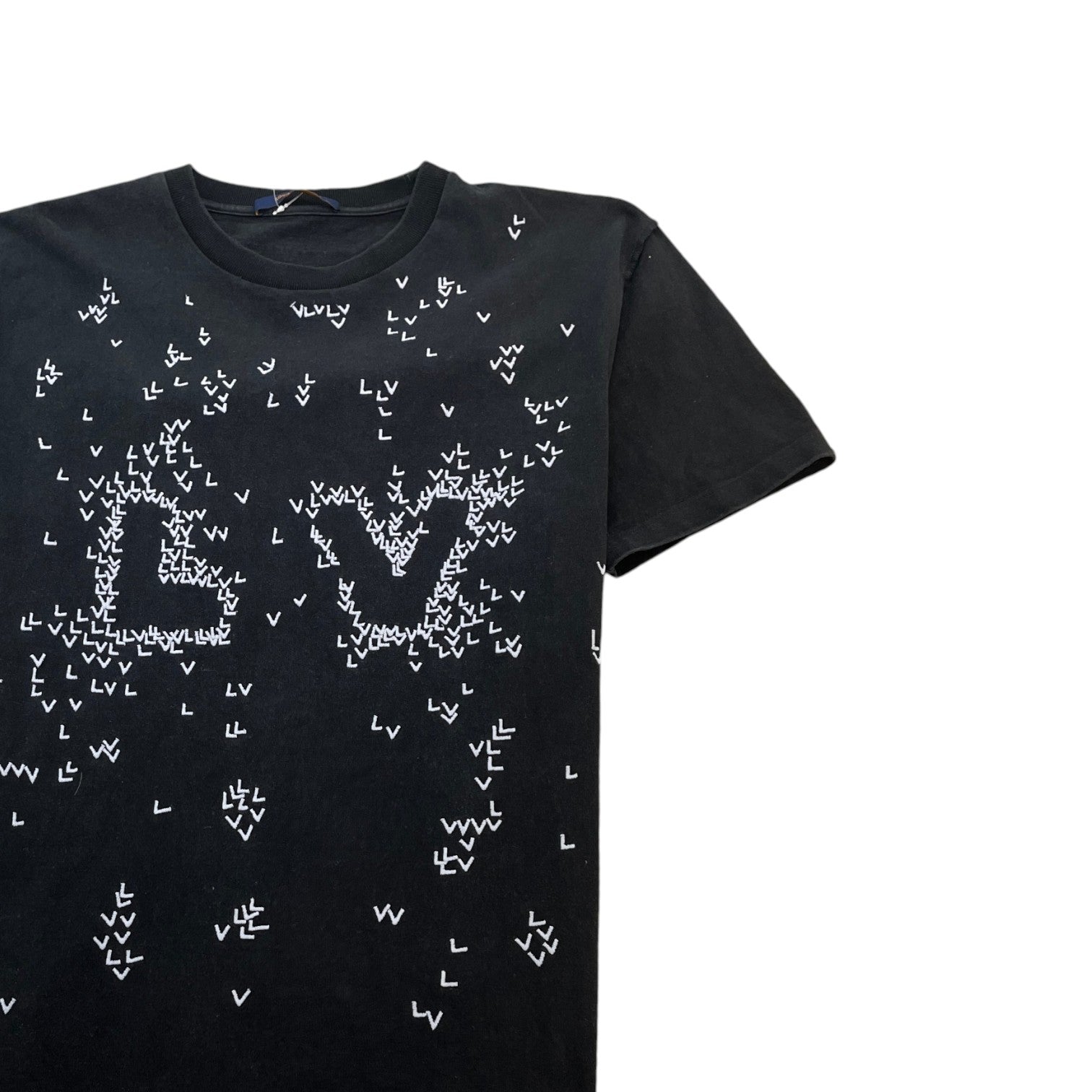 Men's Lv Spread Embroidery T-Shirt Black Size L - Photo 3