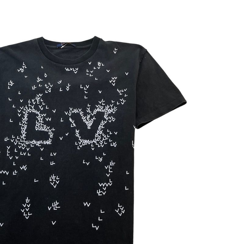 Men's Lv Spread Embroidery T-Shirt Black Size L