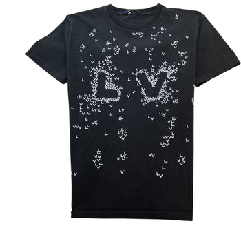 Men's Lv Spread Embroidery T-Shirt Black Size L