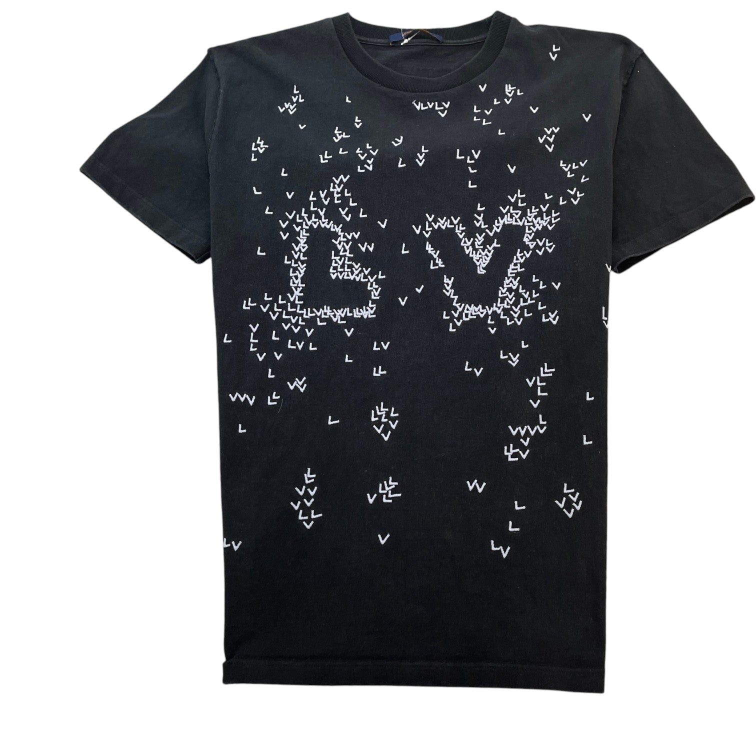 Men's Lv Spread Embroidery T-Shirt Black Size L - Photo 1