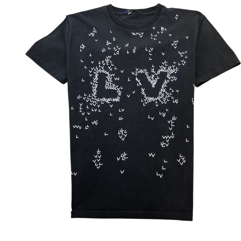 Men's Lv Spread Embroidery T-Shirt Black Size L