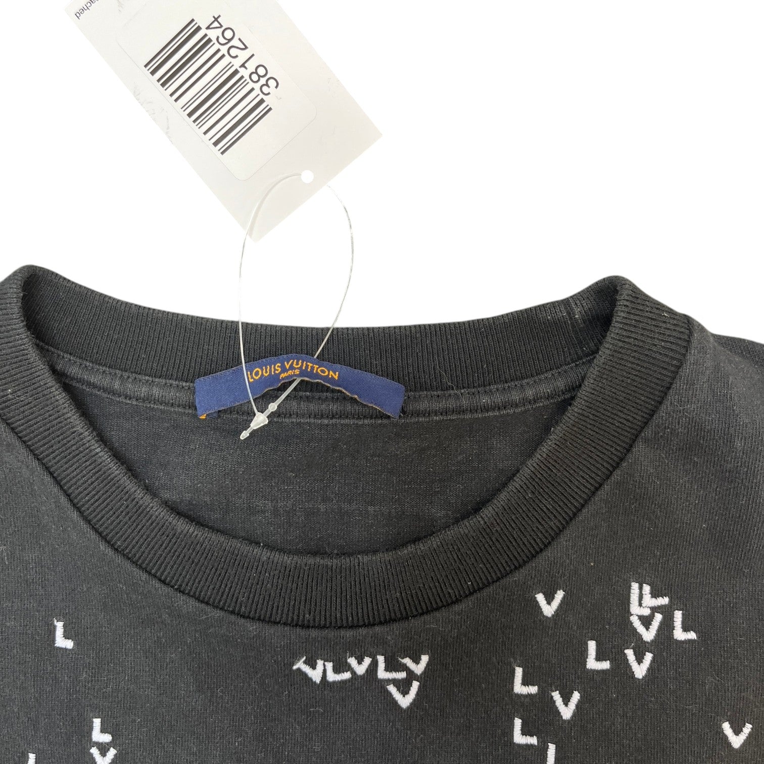 Men's Lv Spread Embroidery T-Shirt Black Size L - Photo 5