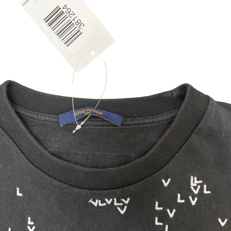 Men's Lv Spread Embroidery T-Shirt Black Size L