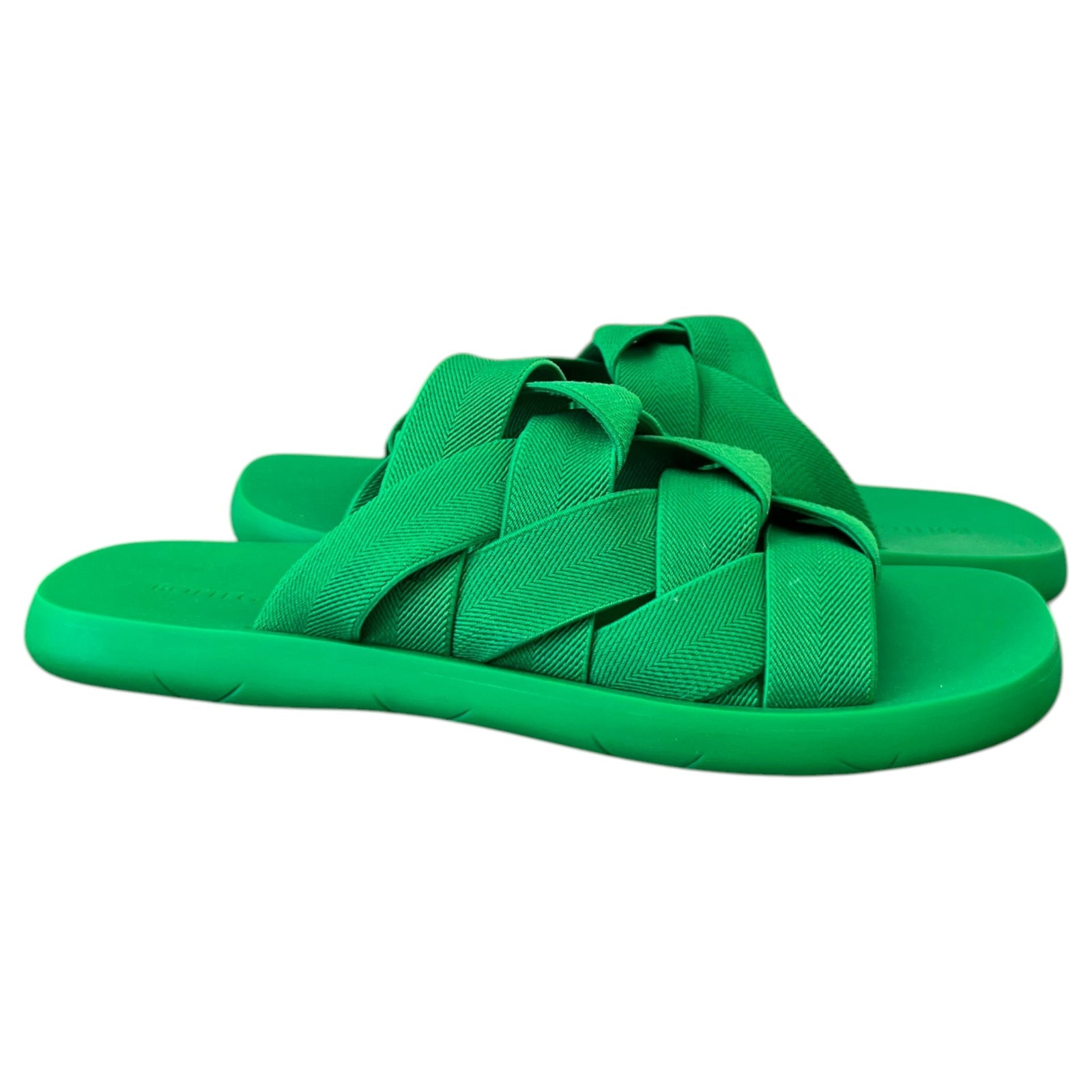 Men's Intrecciato Slides Green Size UK 9 / EU 43 - Photo 3