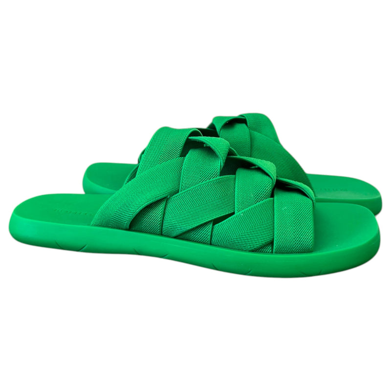 Men's Intrecciato Slides Green Size UK 9 / EU 43