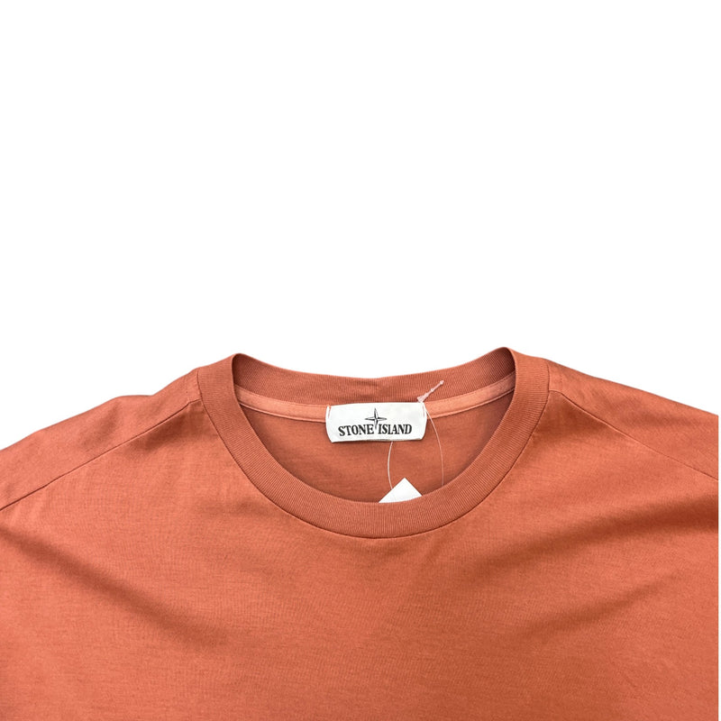 Men's Compass Logo Print T-Shirt Burnt Orange Size XXL