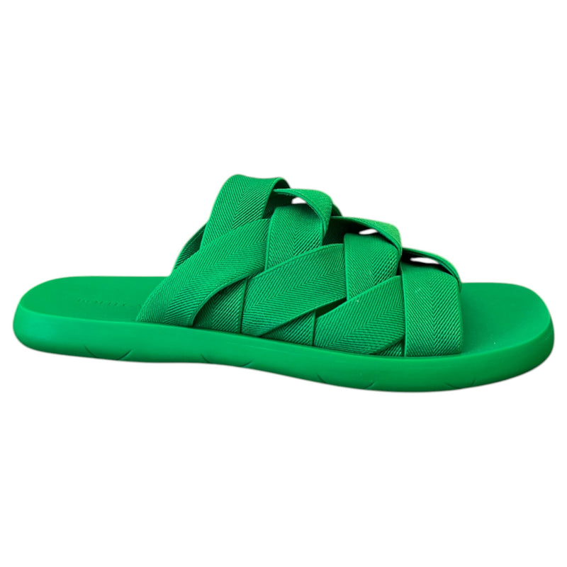 Men's Intrecciato Slides Green Size UK 9 / EU 43