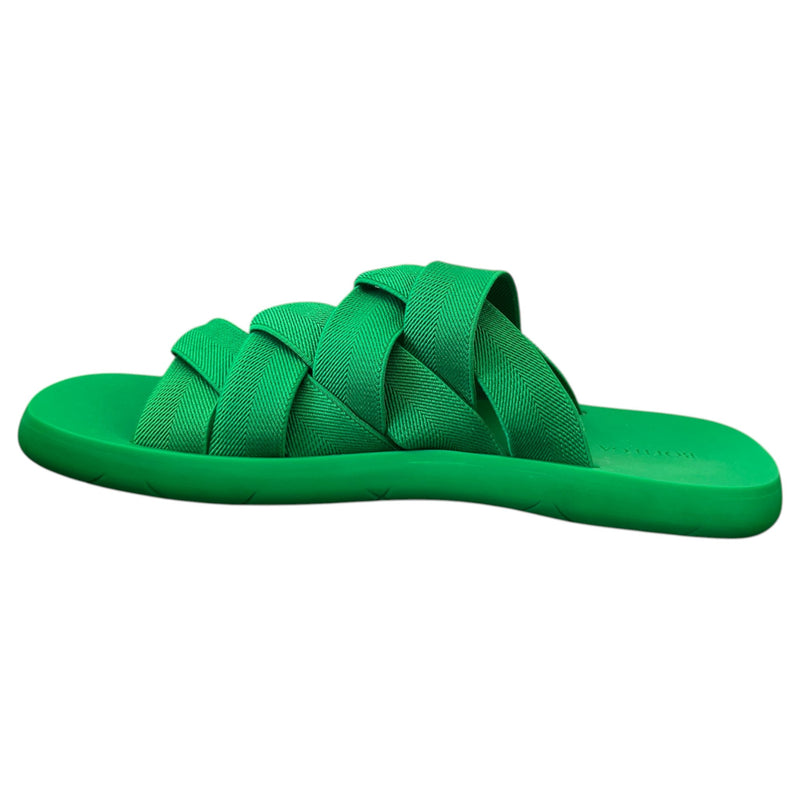 Men's Intrecciato Slides Green Size UK 9 / EU 43