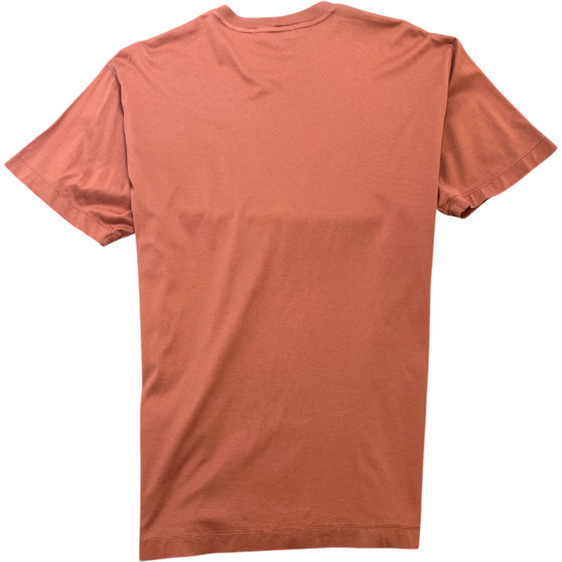 Men's Compass Logo Print T-Shirt Burnt Orange Size XXL