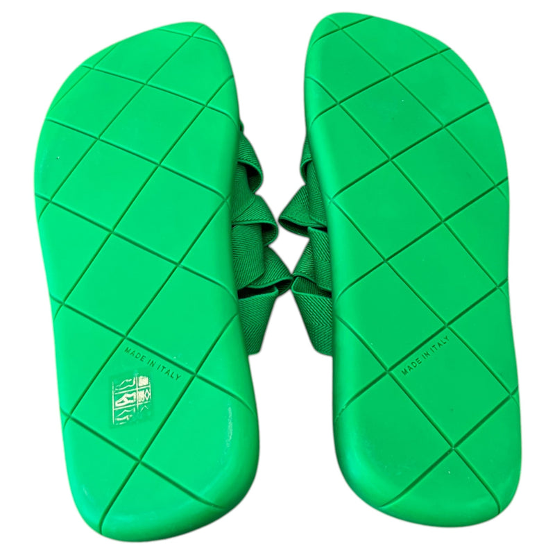 Men's Intrecciato Slides Green Size UK 9 / EU 43