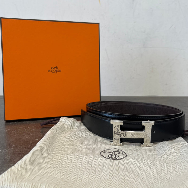 Men's Reversible H Belt Black Size Waist 28"