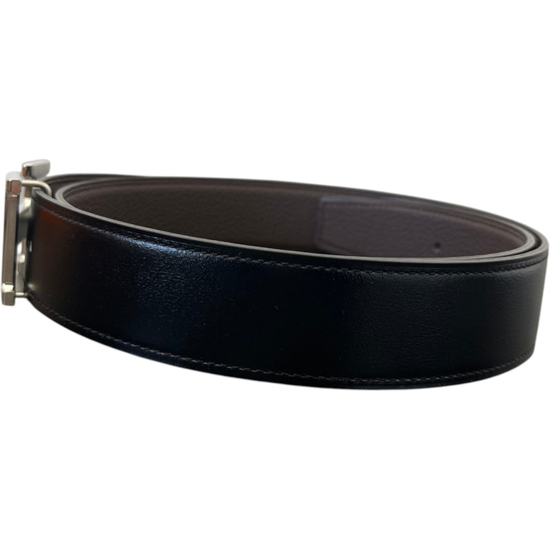 Men's Reversible H Belt Black Size Waist 28"