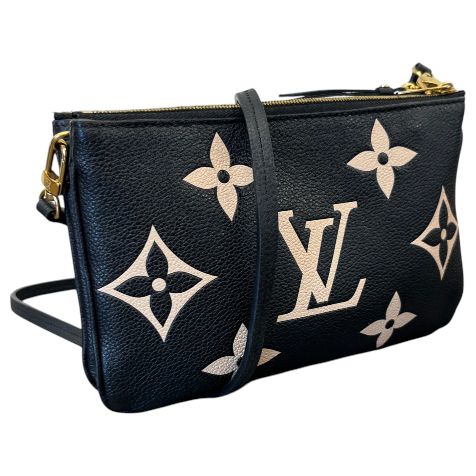 Women's Monogram Empreinte Pochette Double Zip Handbag Black - Photo 4