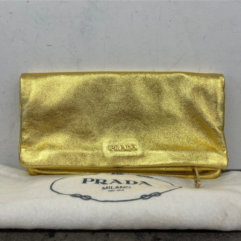 Women's Metallic Envelope Clutch Gold